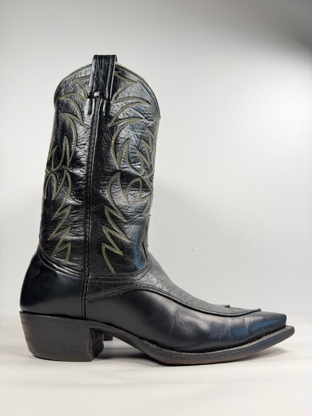 Vintage Men’s Nocona Algonquin Toe Exotic Western Boots Size 9 D Caribou & Calf